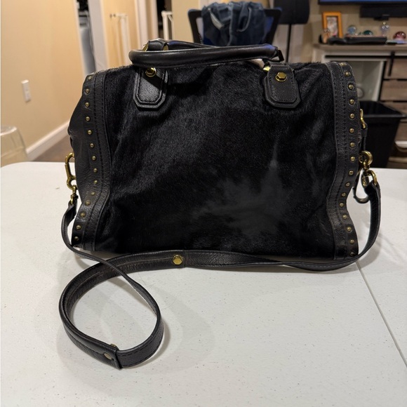 orYANY Black Leather Cow Hide Large Satchel Crossbody Handbag - Picture 2 of 16